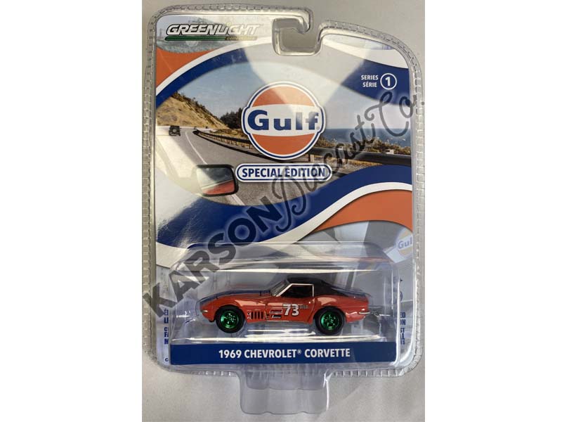CHASE 1969 Chevrolet Corvette #73 (Gulf Oil Special Edition) Series 1 Diecast 1:64 Scale Models - Greenlight 41135B