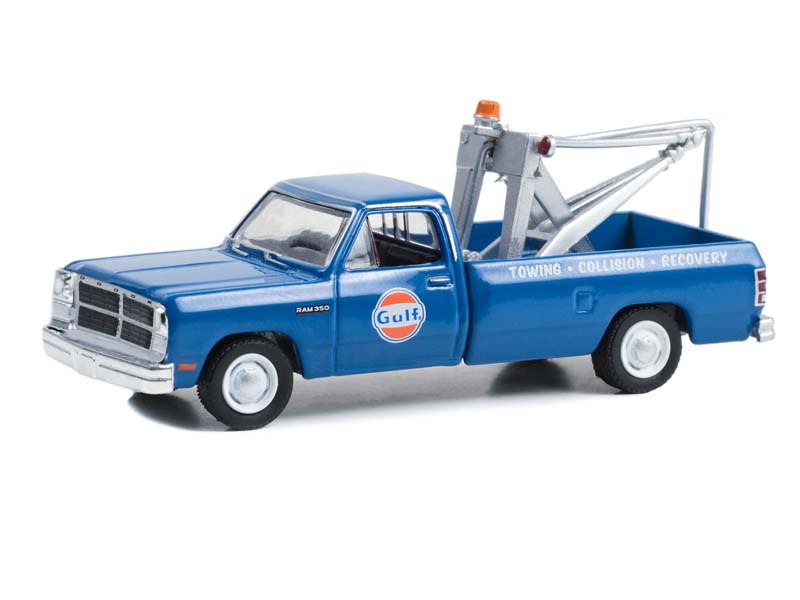 1993 Dodge Ram D-350 w/ Drop-In Tow Hook (Gulf Oil Special Edition) Series 1 Diecast 1:64 Scale Models - Greenlight 41135F