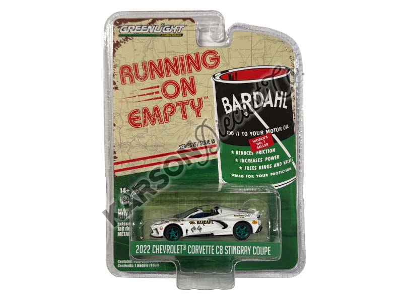 CHASE 2022 Chevrolet Corvette C8 Stingray Convertible - Mr. Bardahl Tribute (Running on Empty Series 15) Diecast 1:64 Scale Model - Greenlight 41150B