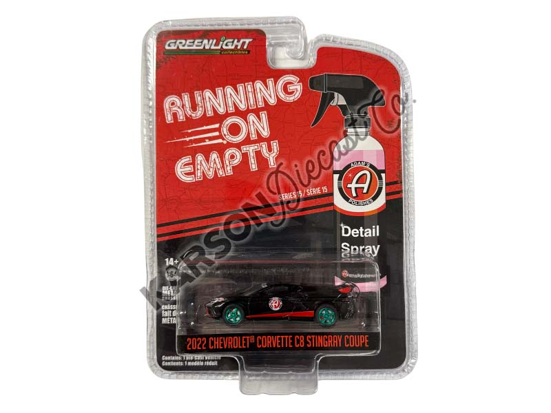 CHASE 2022 Chevrolet Corvette C8 Stingray Coupe - Adam's Polishes (Running on Empty Series 15) Diecast 1:64 Scale Model - Greenlight 41150F