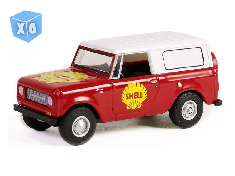 6 PACK 1968 Harvester Scout (Shell Oil Special Edition Series 2) Diecast 1:64 Scale Model - Greenlight 41155C