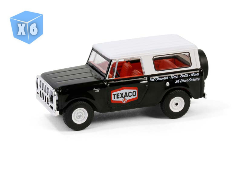 6 PACK 1963 Harvester Scout (Texaco Special Edition Series 1) Diecast 1:64 Scale Model - Greenlight 41165B