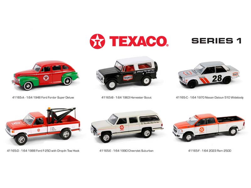 PRE-ORDER (Texaco Special Edition Series 1) SET OF 6 Diecast 1:64 Scale Models - Greenlight 41165