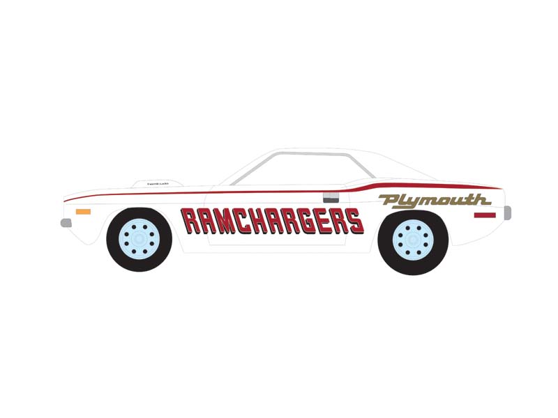 PRE-ORDER 1970 Plymouth Hemi ‘Cuda - Ramchargers (Running on Empty Series 17) Diecast 1:64 Scale Model - Greenlight 41170D