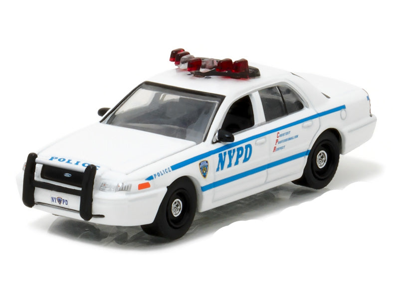 CHASE 2011 Ford Crown Victoria Police Interceptor - NYPD w/ Squad Number Decal Sheet (Hobby Exclusive) Diecast 1:64 Scale Model - Greenlight 42771