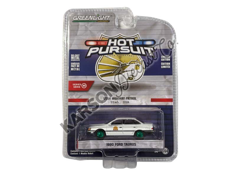 CHASE 1990 Ford Taurus - Utah Highway Patrol (Hot Pursuit Series 41) Diecast 1:64 Scale Model - Greenlight 42990A