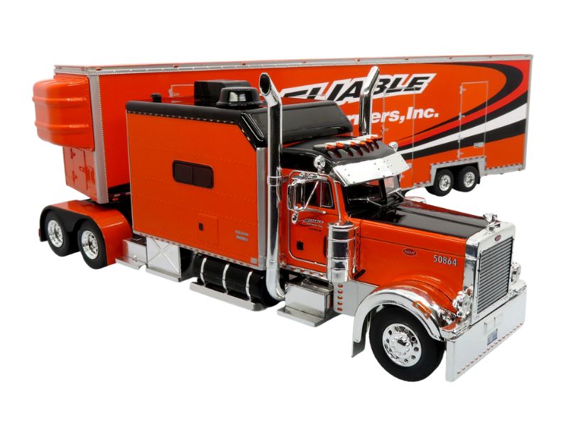 Peterbilt 379 w/ Car Carrier Trailer: Reliable Carriers Diecast 1:43 Scale Model - Iconic Replicas 43-0632
