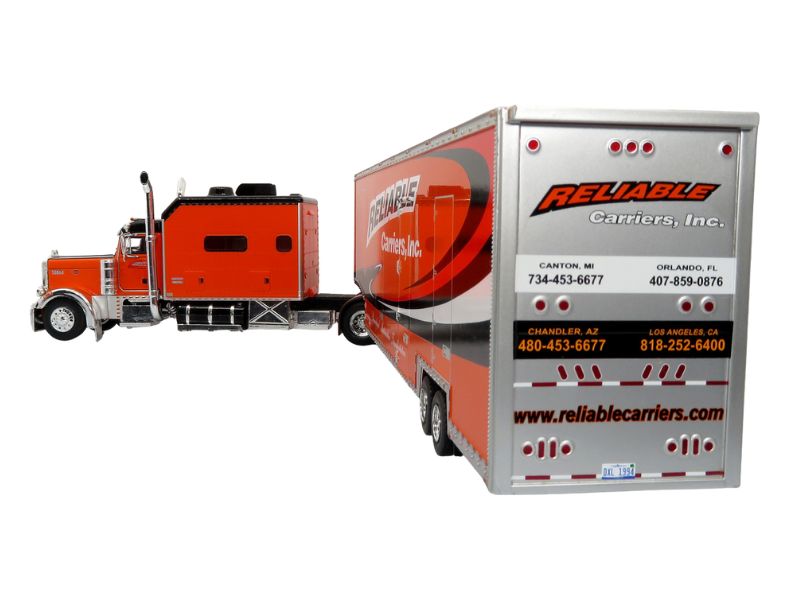 Peterbilt 379 w/ Car Carrier Trailer: Reliable Carriers Diecast 1:43 Scale Model - Iconic Replicas 43-0632