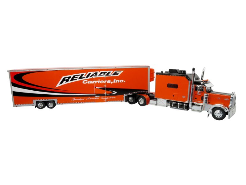 Peterbilt 379 w/ Car Carrier Trailer: Reliable Carriers Diecast 1:43 Scale Model - Iconic Replicas 43-0632