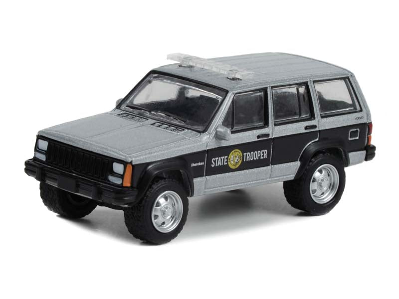 CHASE 1995 Jeep Cherokee - North Carolina Highway Patrol State Trooper (Hot Pursuit) Series 43 Diecast 1:64 Scale Model Car - Greenlight 43010D
