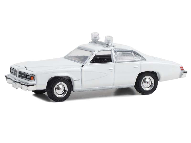 PRE-ORDER 1976-77 Pontiac LeMans Enforcer White w/ Lights - Hot Pursuit (Hobby Exclusive) Diecast 1:64 Scale Model - Greenlight 43014
