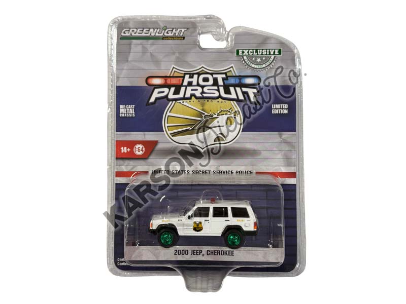 CHASE 2000 Jeep Cherokee (Hot Pursuit) - United States Secret Service Police Diecast Scale 1:64 Model - Greenlight 43015A
