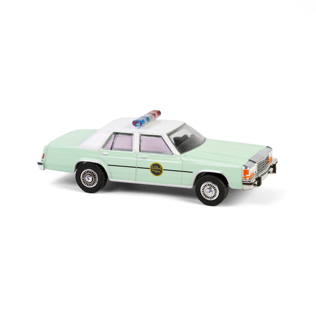 RAW CHASE 1983 Ford LTD Crown Victoria (Hot Pursuit Special Edition - U.S. Customs and Border Patrol) Diecast 1:64 Scale Model - Greenlight 43035B