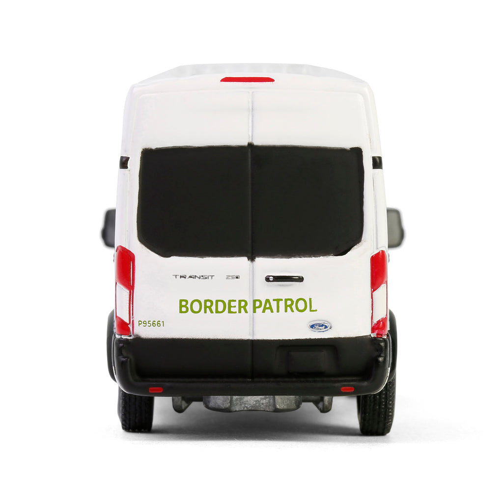 CHROME GREEN CHASE 2020 Ford Transit LWB High Roof (Hot Pursuit Special Edition - U.S. Customs and Border Patrol) Diecast 1:64 Scale Model - Greenlight 43035E