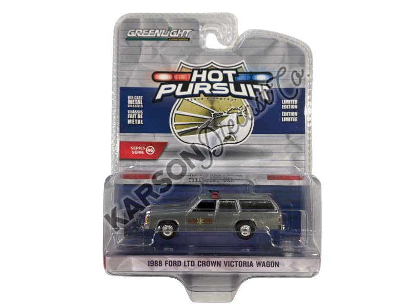CHASE 1988 Ford LTD Crown Victoria Wagon - Illinois State Police (Hot Pursuit Series 46) Diecast 1:64 Scale Model - Greenlight 43040C