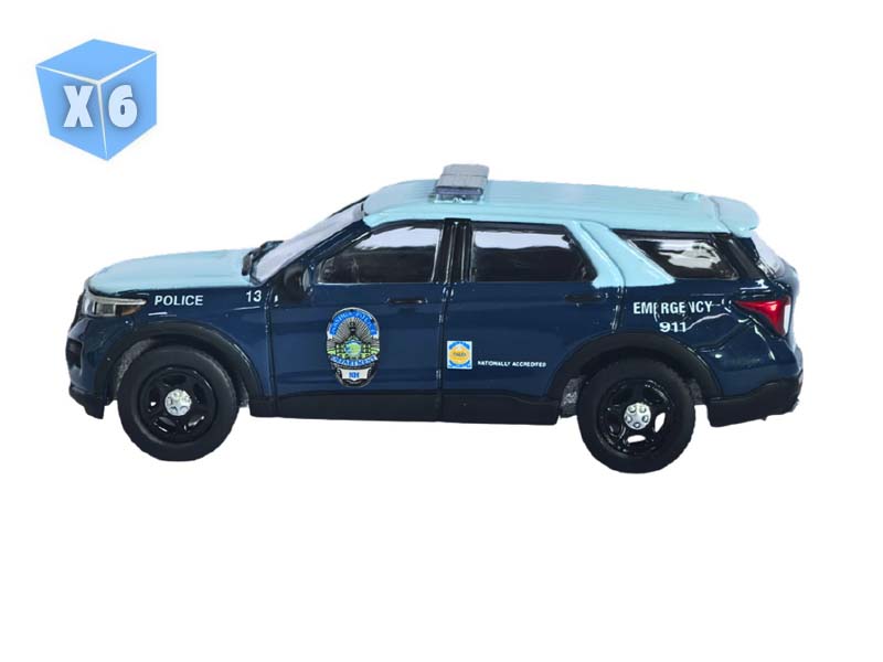 PRE-ORDER - 6 PACK 2022 Ford Police Interceptor Utility - Nashua Police Dept. New Hampshire (Hot Pursuit Series 48) Diecast 1:64 Scale Model - Greenlight 43060C