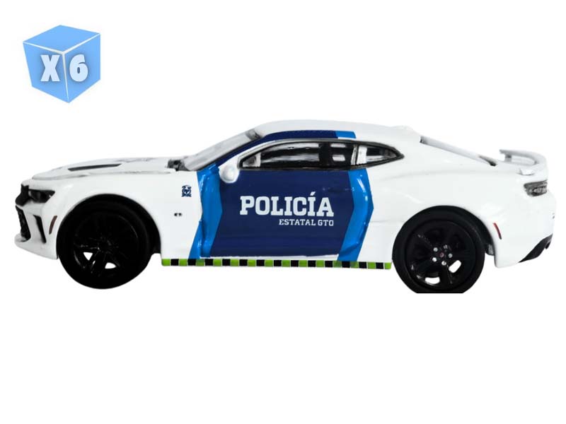 PRE-ORDER - 6 PACK 2017 Chevrolet Camaro - Policia Estatal GTO (Hot Pursuit Series 48) Diecast 1:64 Scale Model - Greenlight 43060D