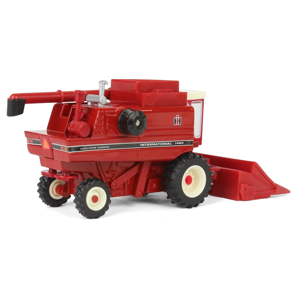 International 1460 Combine w/ Rear Wheel Assist, Corn Head & Grain Head Diecast 1:64 Scale Model - ERTL 44469