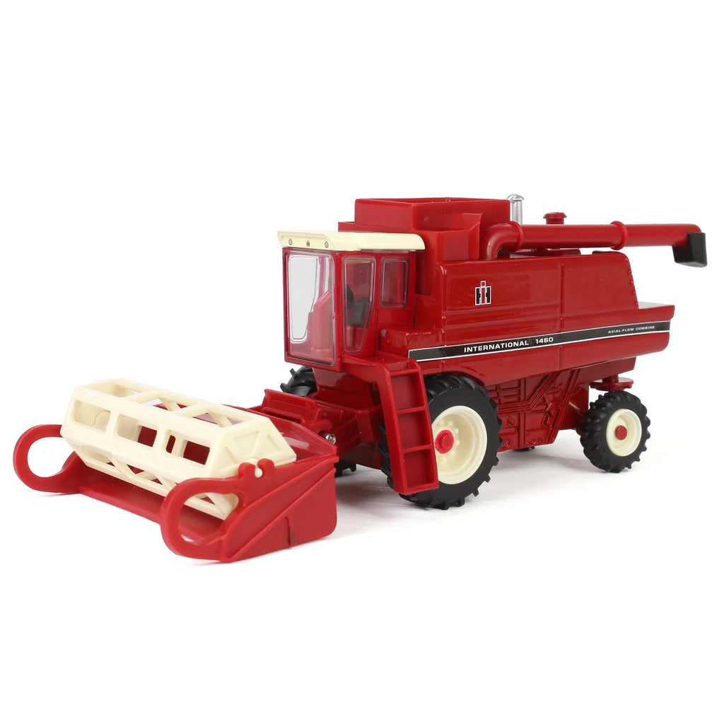 International 1460 Combine w/ Rear Wheel Assist, Corn Head & Grain Head Diecast 1:64 Scale Model - ERTL 44469
