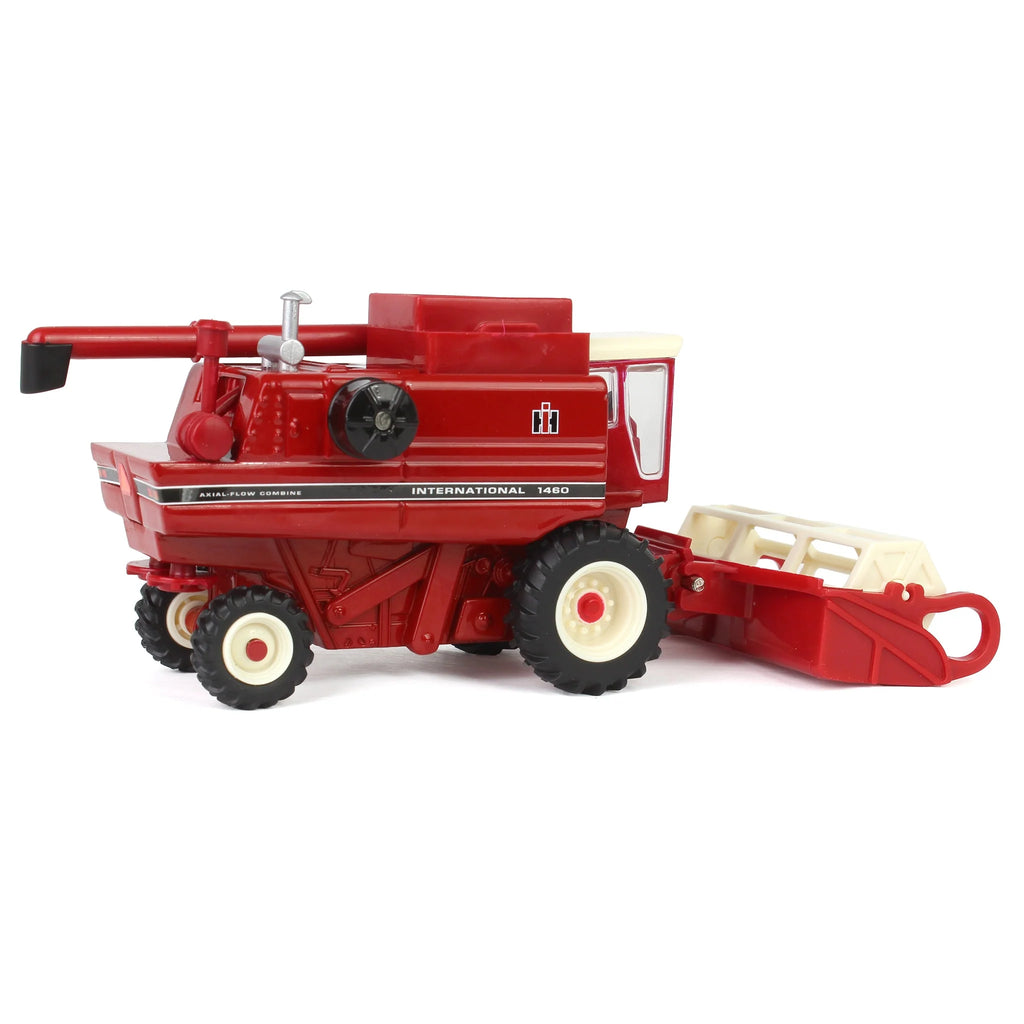 International 1460 Combine w/ Rear Wheel Assist, Corn Head & Grain Head Diecast 1:64 Scale Model - ERTL 44469