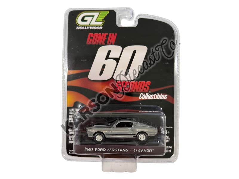 RAW CHASE 1967 Ford Mustang Shelby GT500 - Eleanor Gone in Sixty Seconds (Hollywood Series 14) Diecast 1:64 Scale Model - Greenlight 44742
