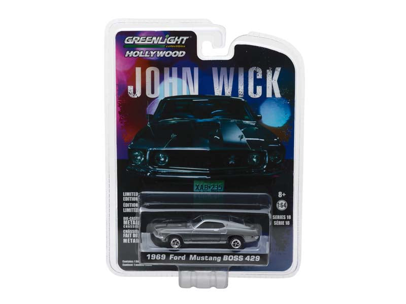 1969 Ford Mustang BOSS 429 - John Wick (Hollywood Series 18) Diecast 1:64 Scale Model - Greenlight 44780E