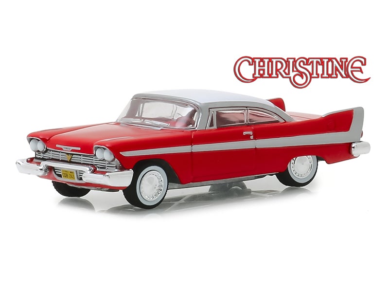 CHASE 1958 Plymouth Fury Red w/ White Top - Christine Movie (Hollywood Series) Release 23 Diecast 1:64 Scale Model - Greenlight 44830C