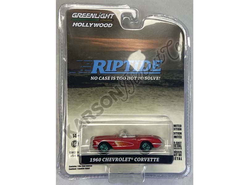 CHASE 1960 Chevrolet Corvette C1 - Riptide (Hollywood) Series 34 Diecast 1:64 Scale Model - Greenlight 44940B