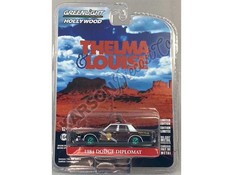 CHASE 1984 Dodge Diplomat New Mexico State Police - Thelma & Louise (Hollywood Special Edition) Diecast 1:64 Model - Greenlight 44945E