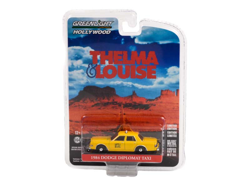 CHASE 1984 Dodge Diplomat Taxi - Thelma & Louise (Hollywood Special Edition) Diecast 1:64 Model - Greenlight 44945F