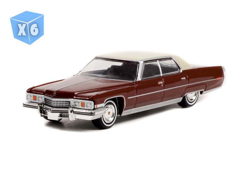 PRE-ORDER - 6 PACK 1973 Cadillac Sedan deVille - Rocky (Hollywood Series 35) Diecast 1:64 Model - Greenlight 44950A