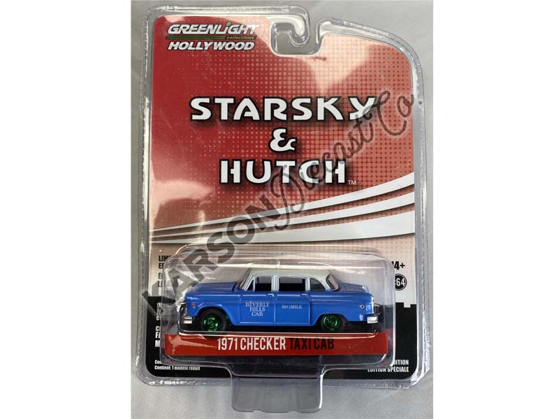 CHASE 1971 Checker Taxi - Beverly Hills Cab Starsky and Hutch (Hollywood) Special Edition Series 2 Diecast 1:64 Scale Model - Greenlight 44955C