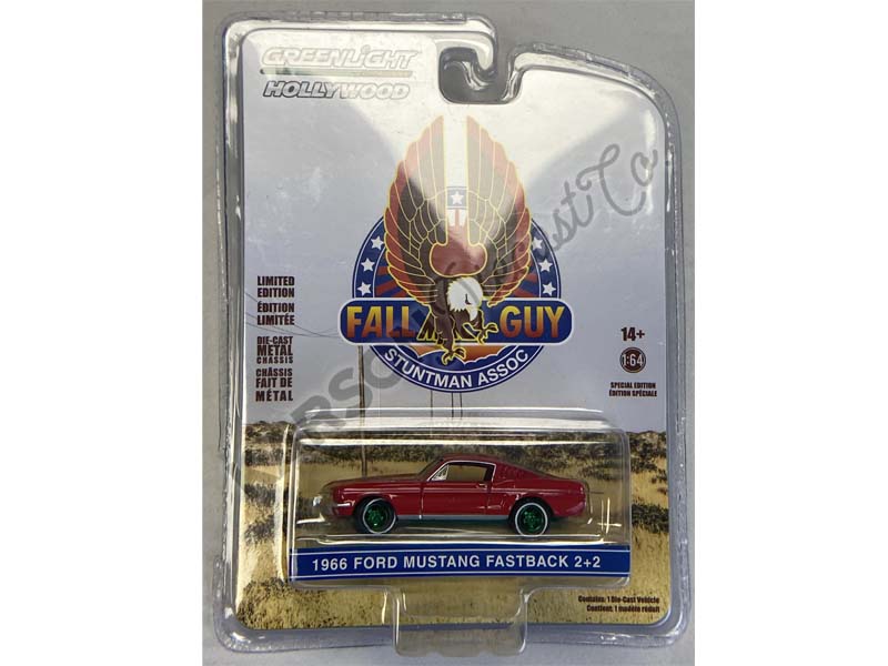 CHASE 1966 Ford Mustang Fastback 2+2 - Fall Guy Stuntman Association (Hollywood Special Edition) Diecast 1:64 Scale Model - Greenlight 44965A