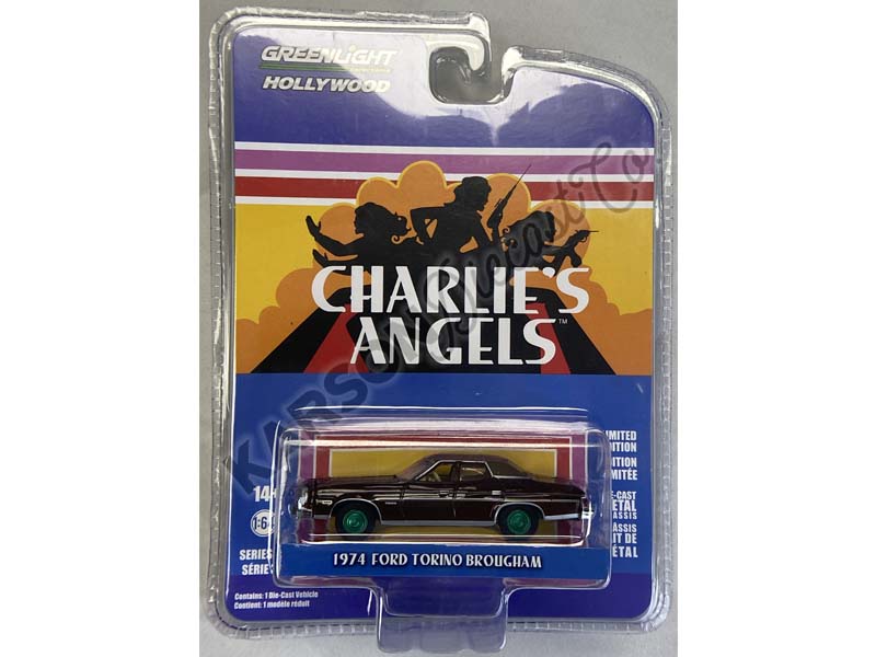 CHASE 1974 Ford Gran Torino Brougham - Charlie's Angels (Hollywood) Series 37 Diecast 1:64 Scale Model Car - Greenlight 44970A