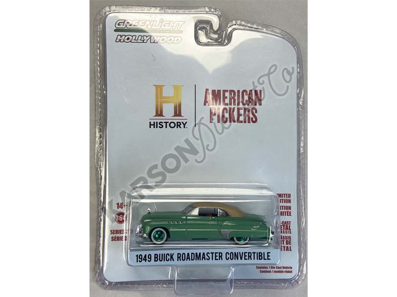 CHASE 1949 Buick Roadmaster Convertible - American Pickers (Hollywood) Series 37 Diecast 1:64 Scale Model Car - Greenlight 44970D