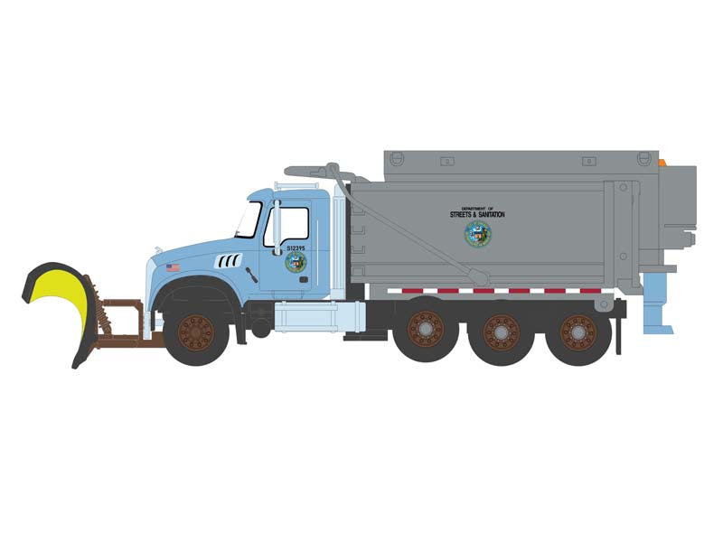 2019 Mack Granite Dump Truck w/ Snow Plow and Salt Spreader - Chicago (S.D. Trucks) Series 17 Diecast 1:64 Scale Model - Greenlight 45170B