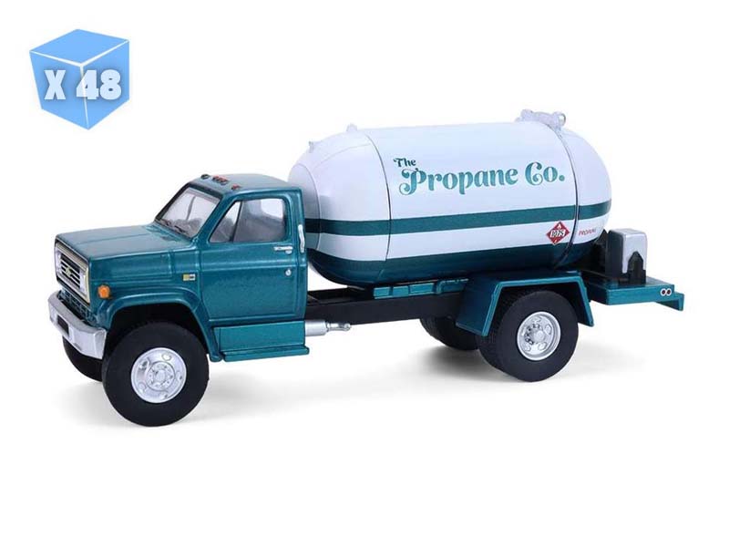 48 PACK 1982 Chevrolet C-60 Propane Truck – White & Green Metallic (S.D. Trucks Series 20) Diecast 1:64 Scale Model - Greenlight 45200B