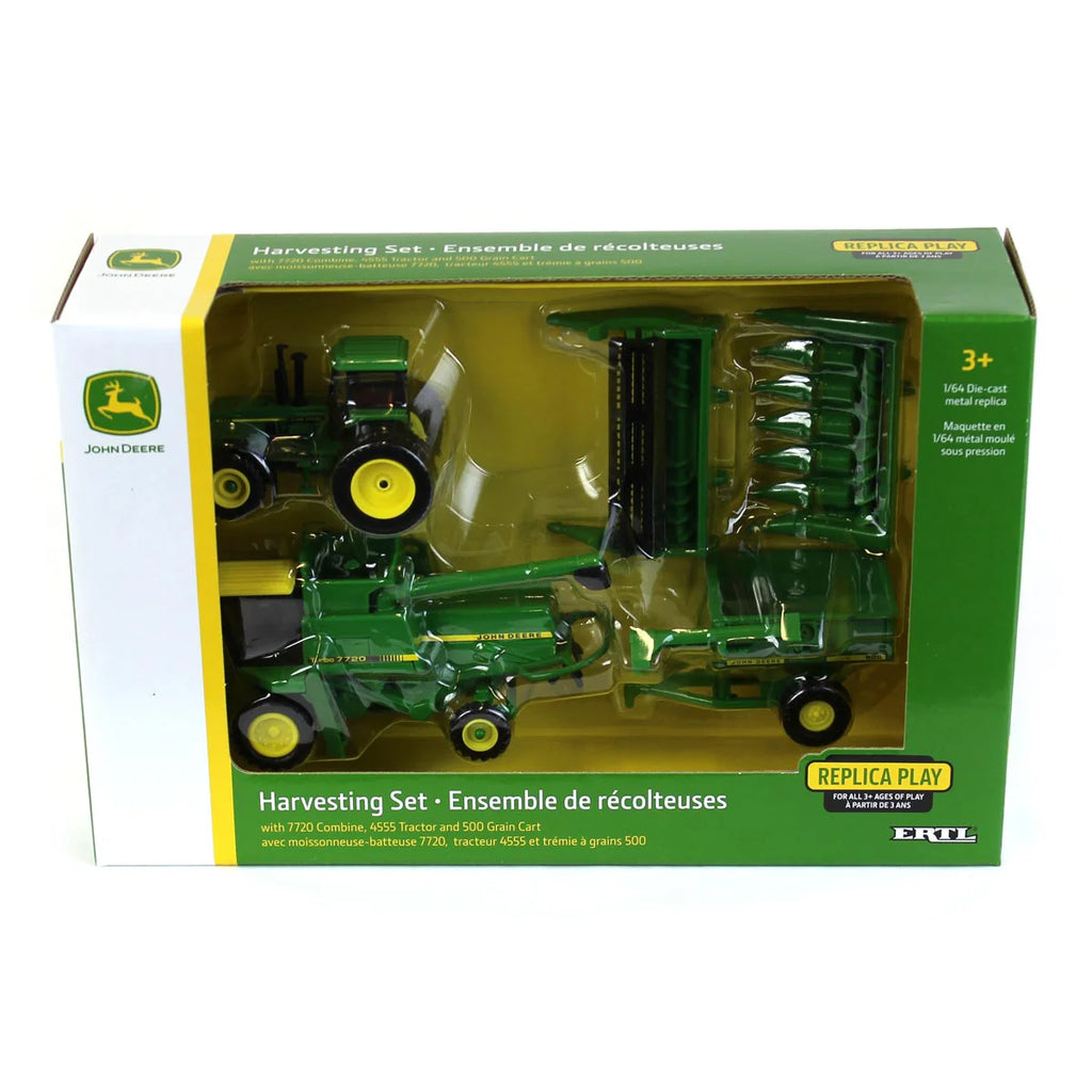 John Deere Vintage 7720 Combine Harvesting Set Diecast 1:64 Scale Model - ERTL 45821
