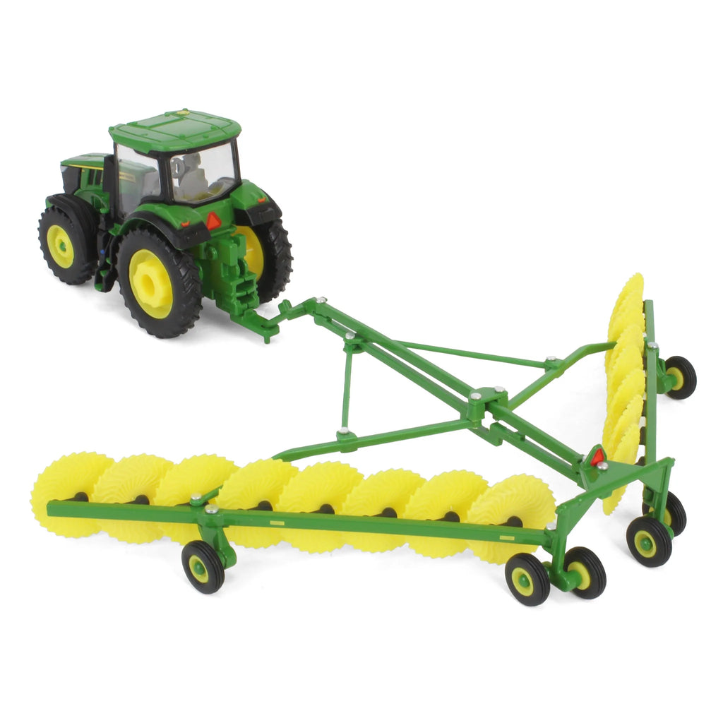 John Deere Haying Set w/ Windrower, Tractor, Hay Rake, Baler & 6 Bales Diecast 1:64 Scale Model - ERTL 45931