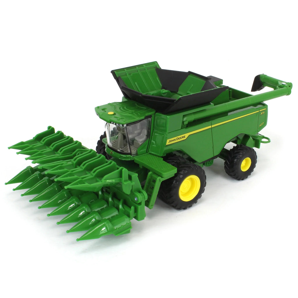 John Deere Harvesting Set w/ 8R 370 Tractor, Grain Cart, X9 1100 Combine & Grain Semi Diecast 1:64 Scale Models - ERTL 45955