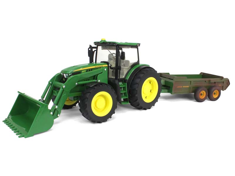 John Deere 6210R w/ Loader & Dirty 780 Hydra Push Spreader (Big Farm) 1:16 Scale Model - ERTL 45960