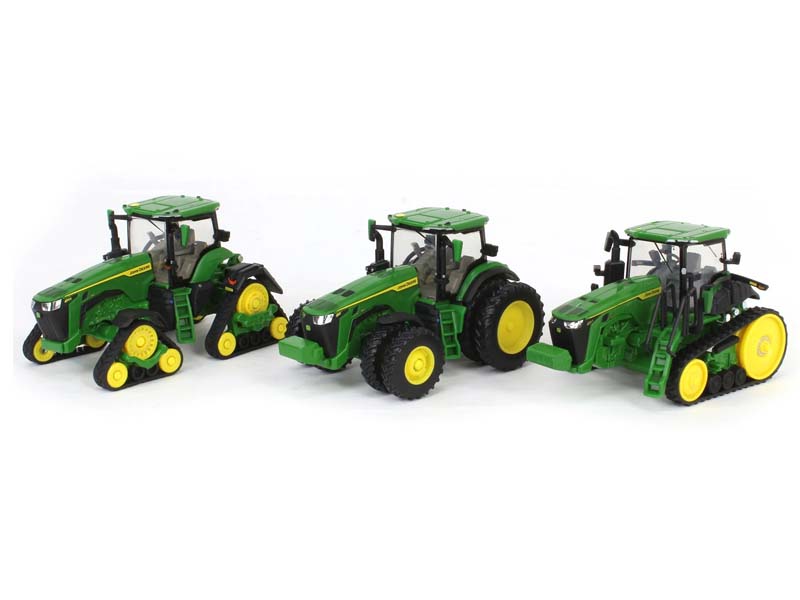 John Deere 8RX 340, 8R 340 & 8RT 340 Tractor Set (Prestige Collection) Diecast 1:64 Scale Model - ERTL 45997