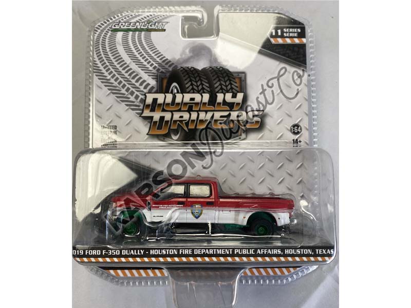 CHASE 2019 Ford F-350 Dually - Houston Fire Department Public Affairs Texas (Dually Drivers) Series 11 Diecast 1:64 Scale Model - Greenlight 46110D