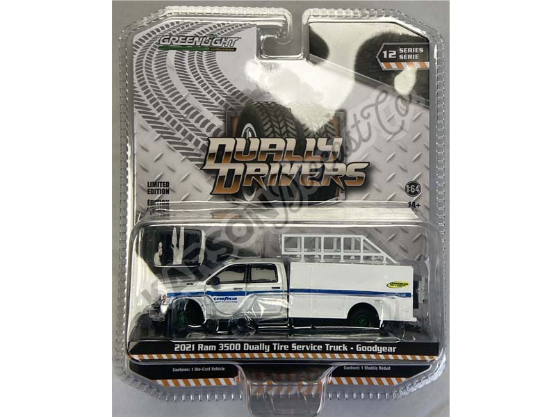CHASE 2021 Ram 3500 Dually Service Truck - Goodyear Commercial Tire & Service (Dually Drivers) Series 12 Diecast 1:64 Scale Model - Greenlight 46120F