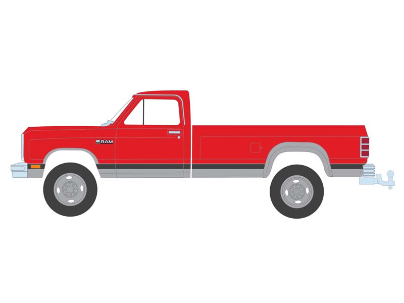 1989 Dodge Ram D-350 Dually - Colorado Red and Sterling Silver (Dually Drivers) Series 13 Diecast 1:64 Scale Model - Greenlight 46130B