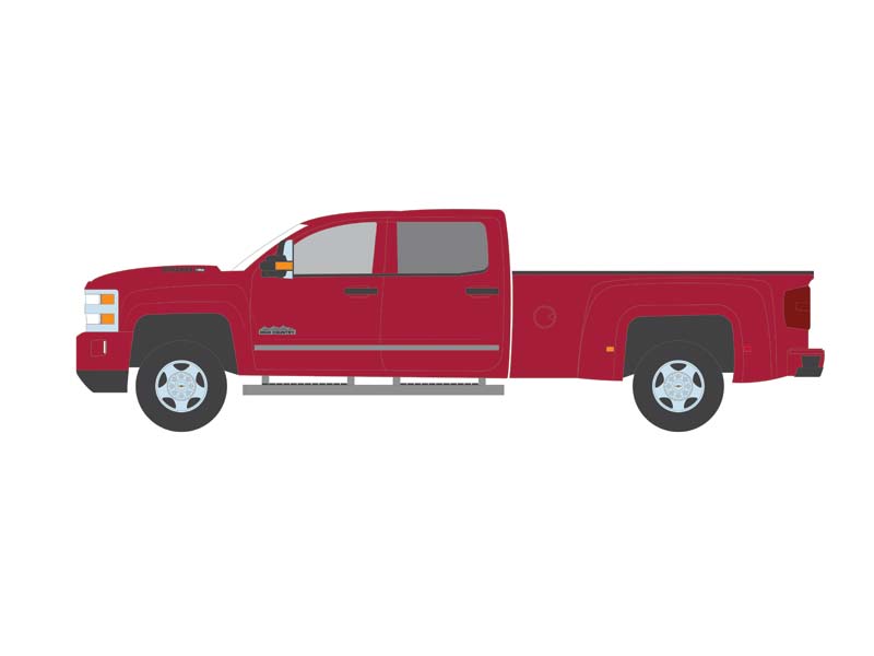 PRE-ORDER 2018 Chevrolet Silverado 3500 HD Dually High Country - Cajun Red Metallic (Dually Drivers Series 15) Diecast 1:64 Scale Model - Greenlight 46150D