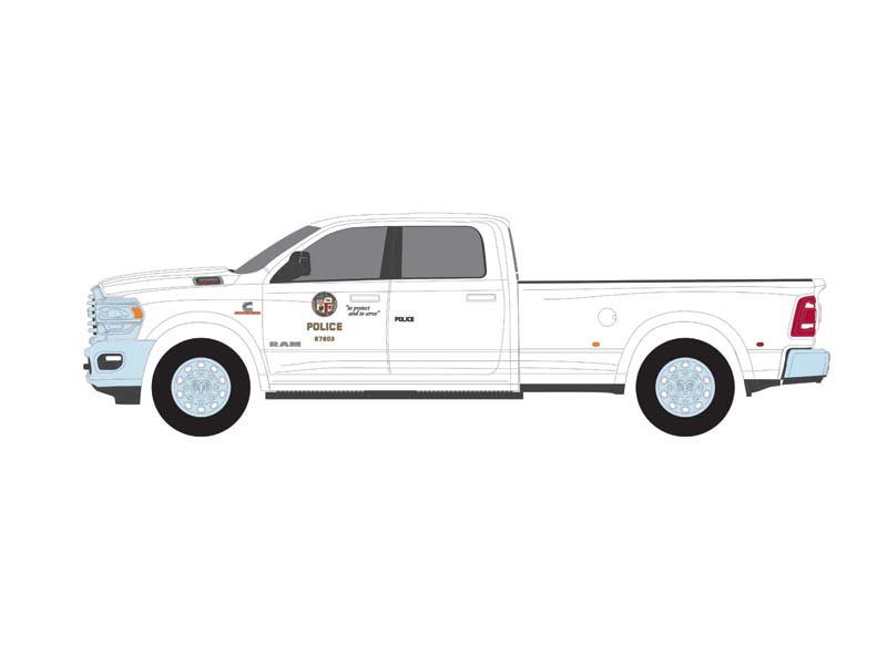 PRE-ORDER 2023 Ram 3500 Laramie Dually - Los Angeles Police Department LAPD (Dually Drivers Series 15) Diecast 1:64 Scale Model - Greenlight 46150F
