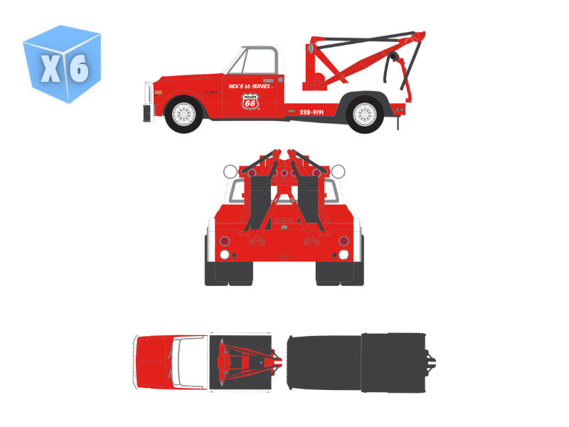 PRE-ORDER - 6 PACK 1971 Chevrolet C-30 Dually Wrecker - Phillips 66 (Dually Drivers Series 17) Diecast 1:64 Scale Model - Greenlight 46170A