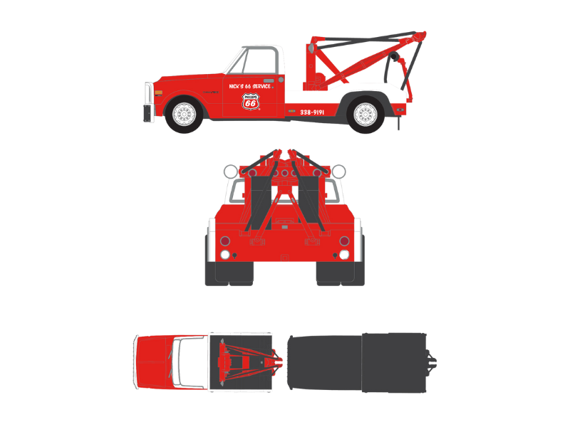 PRE-ORDER 1971 Chevrolet C-30 Dually Wrecker - Phillips 66 (Dually Drivers Series 17) Diecast 1:64 Scale Model - Greenlight 46170A