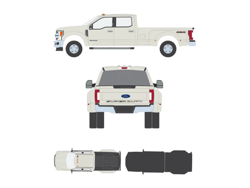 PRE-ORDER 2018 Ford F-350 – White Gold (Dually Drivers Series 17) Diecast 1:64 Scale Model - Greenlight 46170E